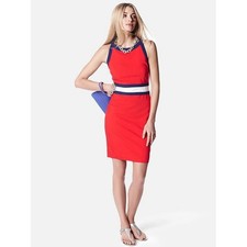 Banana Republic Piped Colorblock Dress Womens 6 Red NWT Sleeveless Sheath