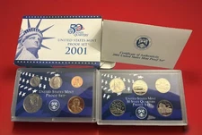 US Mint 2001-S Proof Set 10 Coin Original Government Packaging with COA