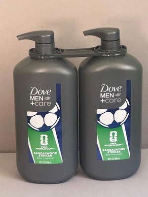 Dove Men+Care Sandalwood Striker Body & Face Wash 32oz (2 Pack) FIFA World Cup 