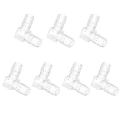 1/8 Hose Barb 90 Degree Elbow L Fitting Plastic 2 Way Equal Joint 7 PCS