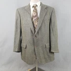 Brooks Brothers Blazer Mens 46R Gray Herringbone Wool Tweed Sport Coat USA