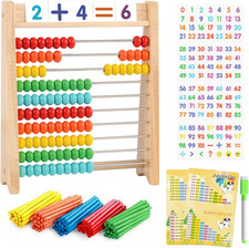 Wooden Abacus for Kids Math Games for Kids 5-7 Abacus Counters Homeschool Counti