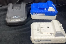 SunJoe battery 24v ion 4.0AH & 1.5 Ah Lot Of 2 Used And Charger