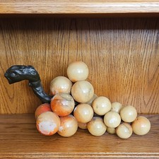 Vintage Italian Alabaster Grapes Cluster Yellow Orange Brown Home D cor