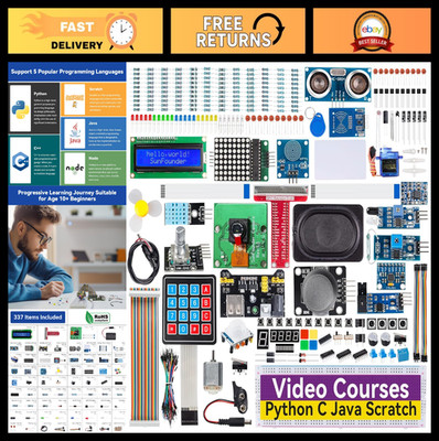 Ultimate Raspberry Pi Starter Kit - Compatible with 5, 4B, 3B, Zero 2 W, Python,