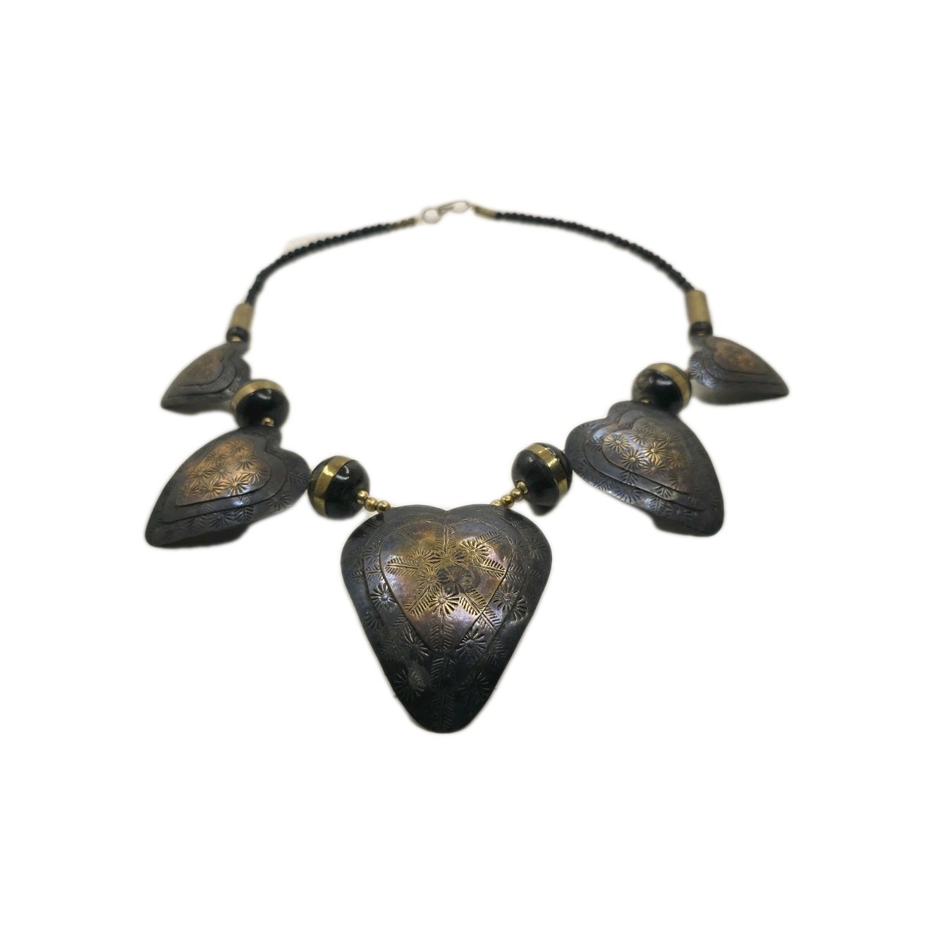 Handmade Solid Copper Heart Statement Necklace Ve… - image 6