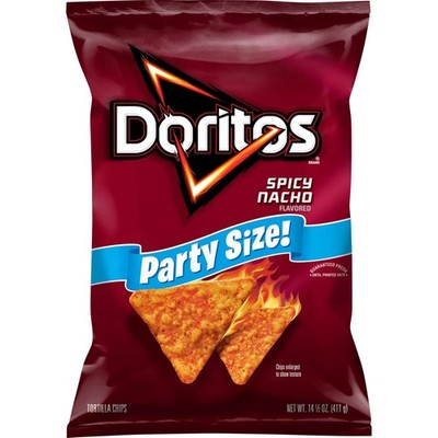 Tortilla Chips Spicy Nacho Flavored 14.5 ounce Bag