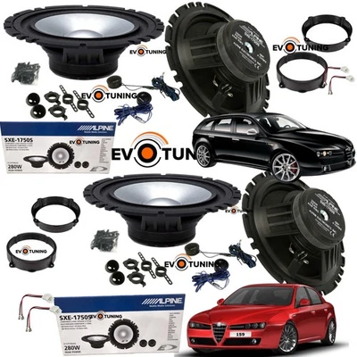 Kit 8 Casse Altoparlanti Alpine Anteriori e Posteriori per Alfa Romeo 159 - Bild 1 von 4