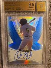 2013 Leaf Metal Draft Prismatic Blue Chris Bostick Card Grafed 9.5 Mint, Auto 10