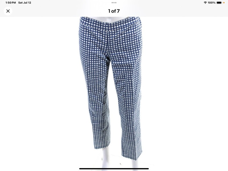 Tory Burch Womens Checks Plaid Straight Leg Pants Golf  Size 26~~NEW