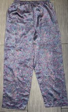 Vintage Victoria's Secret Satin Paisley Pajama Pants Size Medium Gold Label