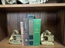 Bookends Dachshund Weiner Dog Chewing On Books Heavy Brass PM Craftsman