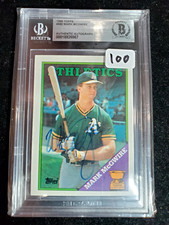 1988 TOPPS MARK MCGWIRE AUTOGRAPHED ROOKIE CUP CARD (BECKETT SLABBED). rookie card picture