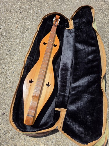 Handcrafted Mountain Dulcimer 4 String Intricate  Cutouts Signed Unknown Artist
