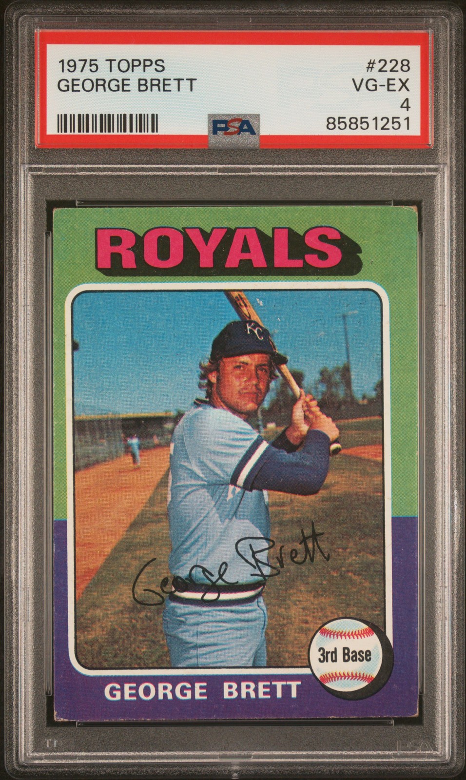 1975 TOPPS #228 GEORGE BRETT ROOKIE RC PSA 4