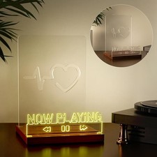 Now Playing Vinyl Record Stand Light up Record Holder Wooden Acrylic for Vinyl A