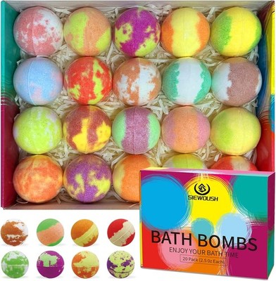 Badebomben Geschenkset für Kinder - 20 Teile Schaumbomben mit Natur und... 