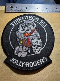 1980s/1990s/2000s? US NAVY PATCH JOLLY ROGERS STRKFITRON 103 ORIGINAL USN!