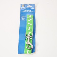 Greenbrier Kennel Club 1"x 48" Dog Leash Lime/Bones