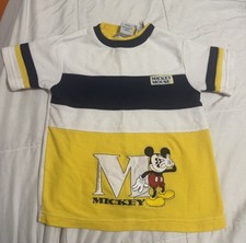 VTG 90s Mickey  Co. Disney Colorblock Embroidered Tee - Size 4T