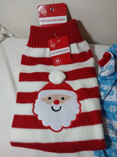 Suéter de Papá Noel Rojo Navidad Mascota Perro Y Pijama Reno Azul Talla Mediana 14" NUEVO - Imagen 2 de 6
