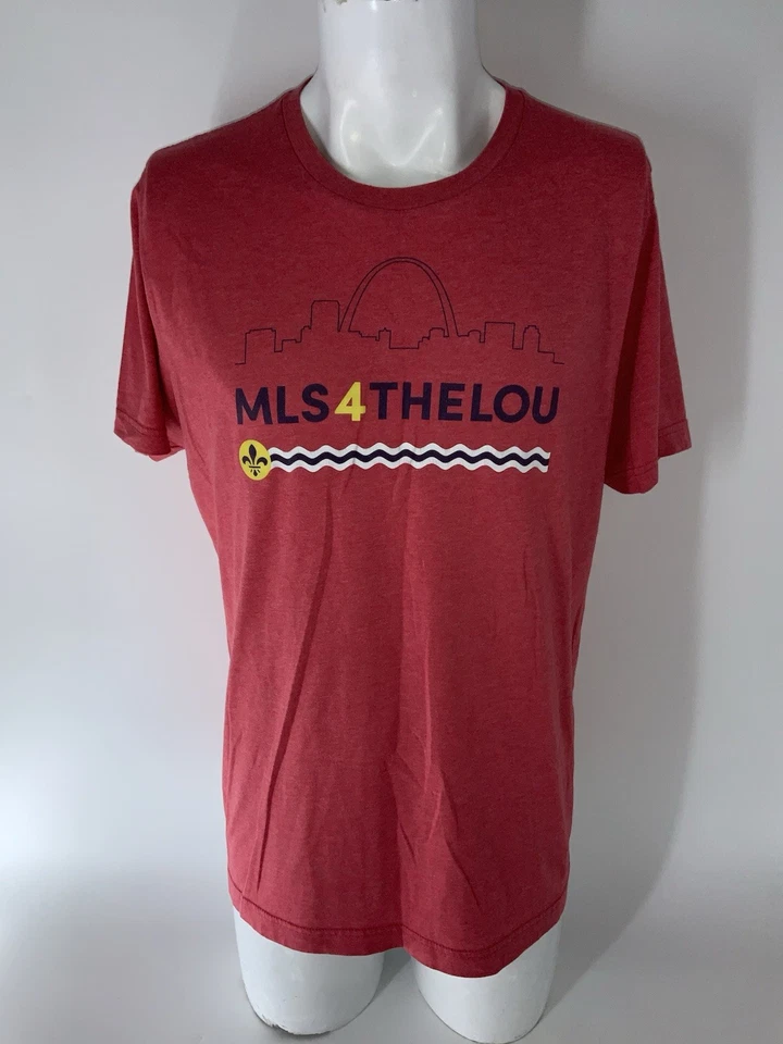 Camiseta gráfica St. Louis City Soccer Club MLS roja poliéster algodón YGI P5-71 Foto 2 de 4
