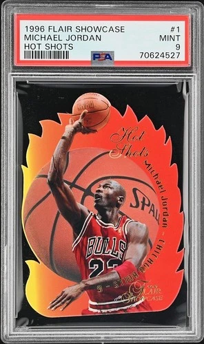 1996 FLAIR SHOWCASE HOT SHOTS #1 MICHAEL JORDAN PSA 9