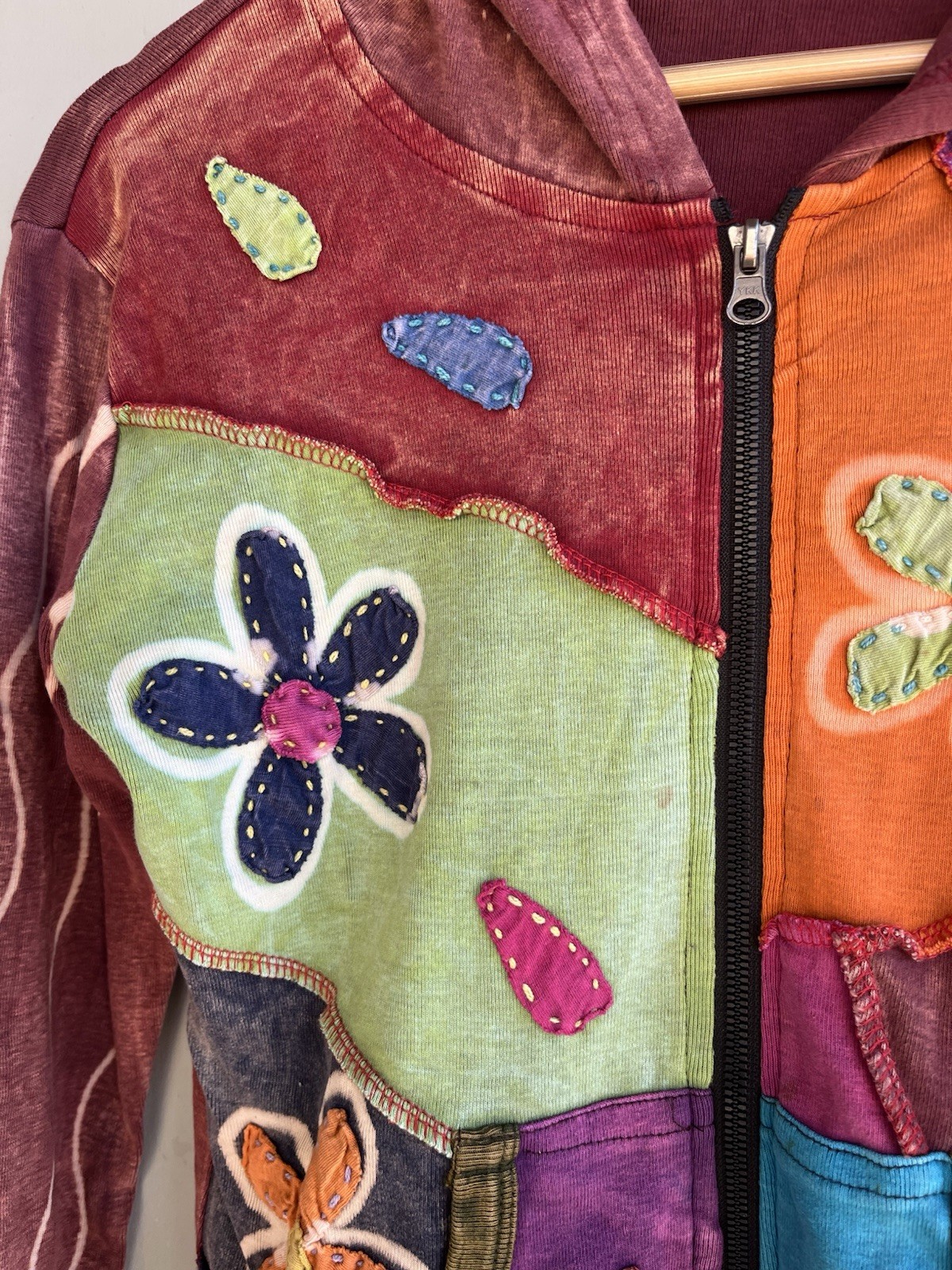 Women's Patchwork Hoodie KPC Flower Multicolored … - image 8