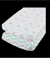 Cuddly Cubs Changing Pad Fitted Covers - 2 Pack - Snuggly Soft Plush Cotton