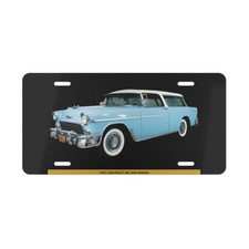 Iconic 1955 Chevrolet Bel Air Nomad Classic Car Vanity Plate - Stunning Vintage