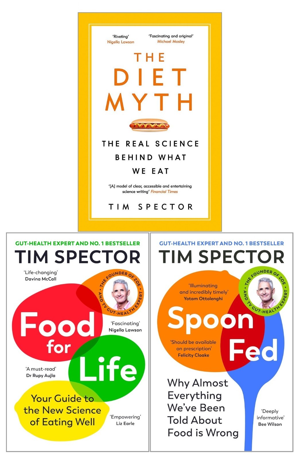 Tim Spector Collection 3 Books Set Identically Different, Spoon-Fed, Diet Myth - Image 2