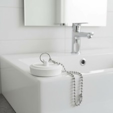 High-Quality Duo Fit Drain Stopper 1 1/8" to 1 1/4" - Easy Install White Design