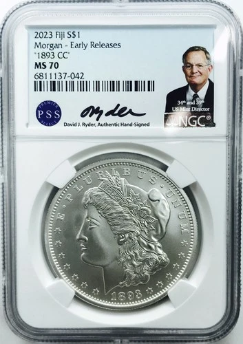 2023 FIJI MORGAN DOLLAR! 1893 CC! NGC MS70! EARLY RELEASE! MUST SEE! NR #P1960