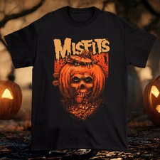 Misfits Pumpkin Halloween T-Shirt Short Sleeve Black All Size Shirt AH1349.webp