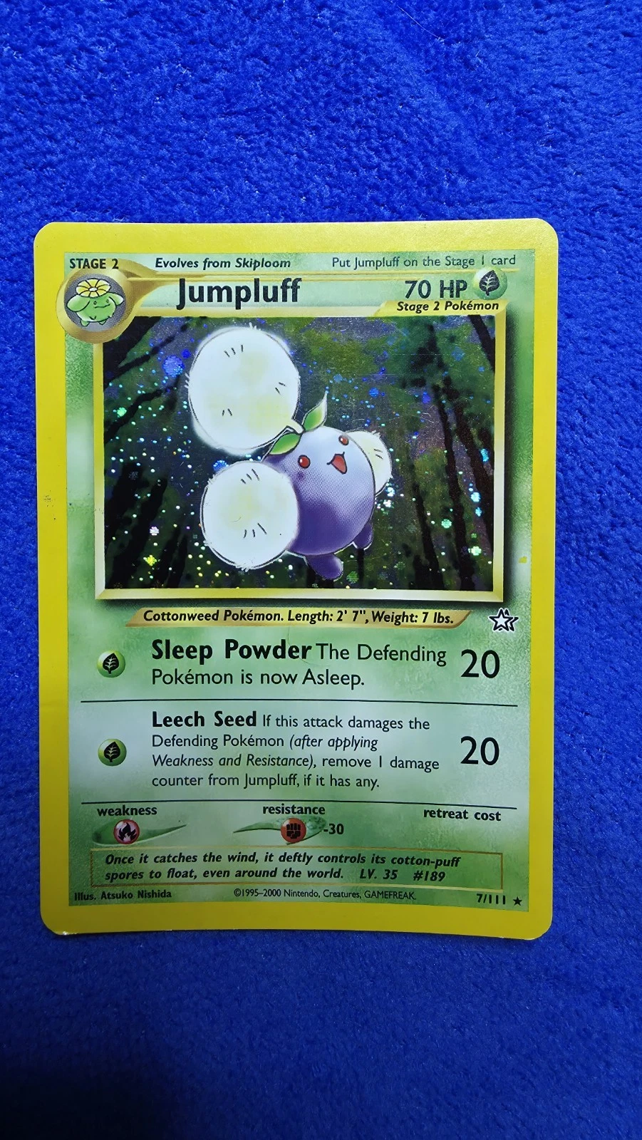Pokémon TCG Jumpluff 7 Neo Genesis 1st Edition Holo Rare 70HP Stage 2 2000 LP