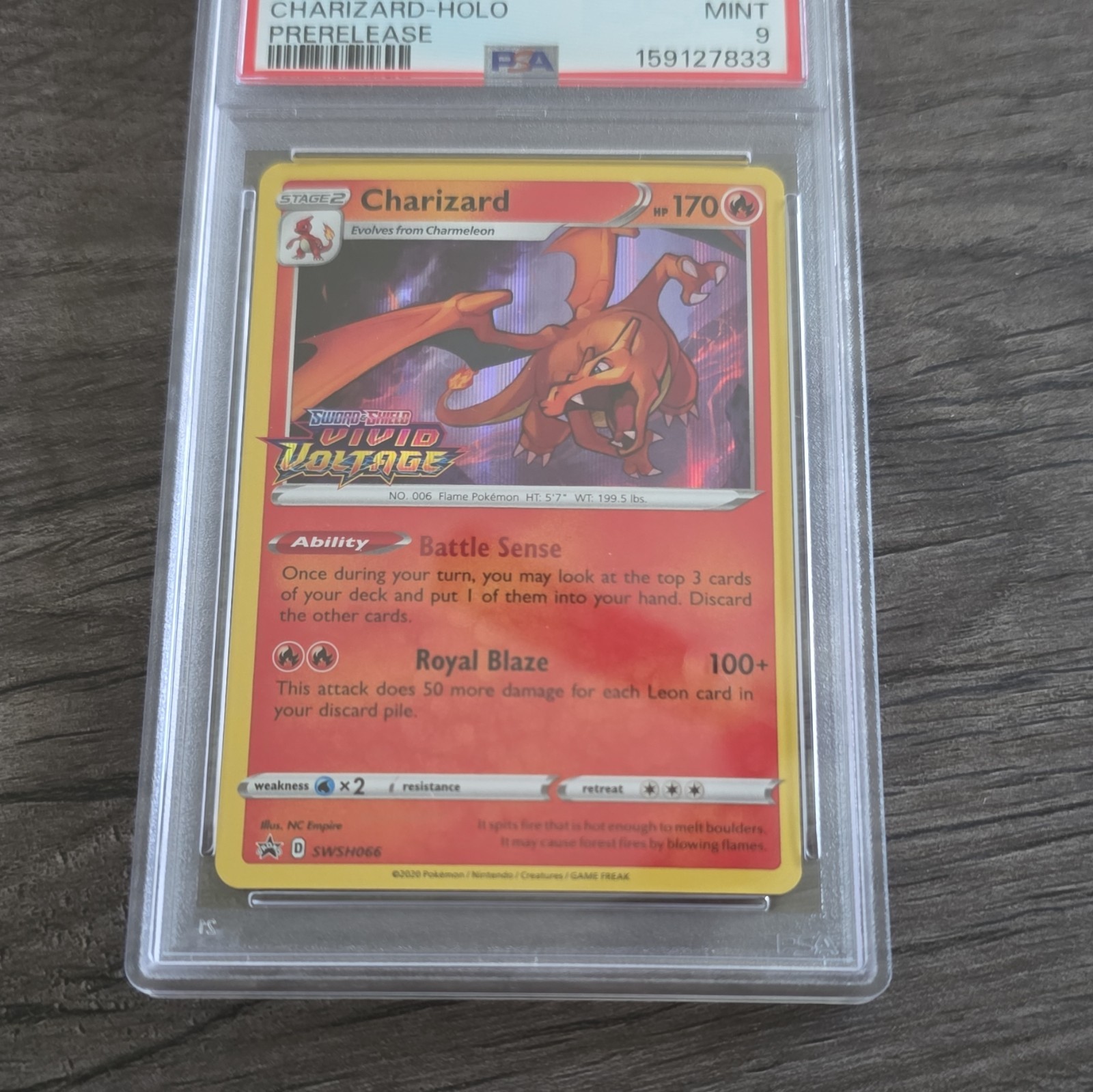 Pokemon 2020 SWSH Promo Charizard Prerelease SWSH066 Holo English PSA 9 view 2
