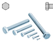Maschinen Sechskantschrauben M3 bis M8 verzinkt DIN 933 VZ 8.8 ISO 4017 Schraube