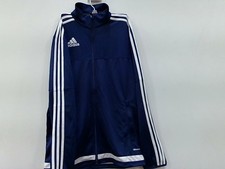 Adidas Tiro15 Blue 3 Stripes Training Jacket Men's Size Small Full Zip