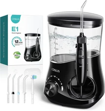 COSLUS Professional Water Flosser for Teeth: 12 Pressure Settings Black