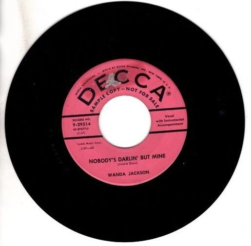 Wanda Jackson – Nobody's Darlin' But Mine / Tears At The Grand Ole Op'ry 7" 45 Foto 2 de 4