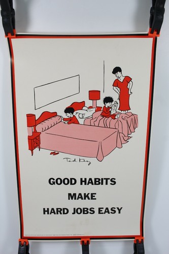 Vintage Positive Attitude Poster No 67 1968 Ted Key Good Habits - Picture 2 of 9