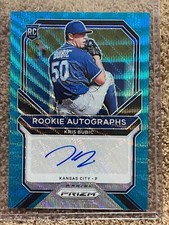 2021 Panini Prizm Kris Bubic  Rookie Autographs [Teal Wave Prizm] #RA-KB  46/50