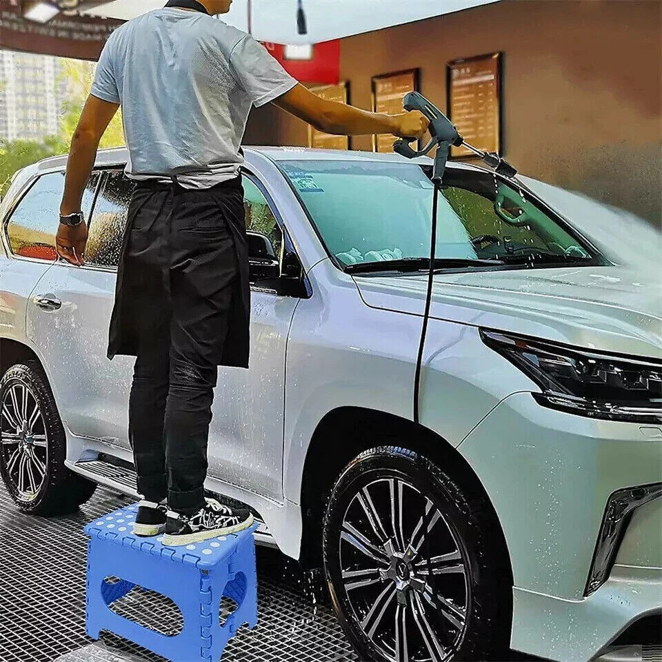 Blue Foldable Step Stool Multi-Purpose Uses Space Saving with Anti Slip Grip - Image 4 of 4