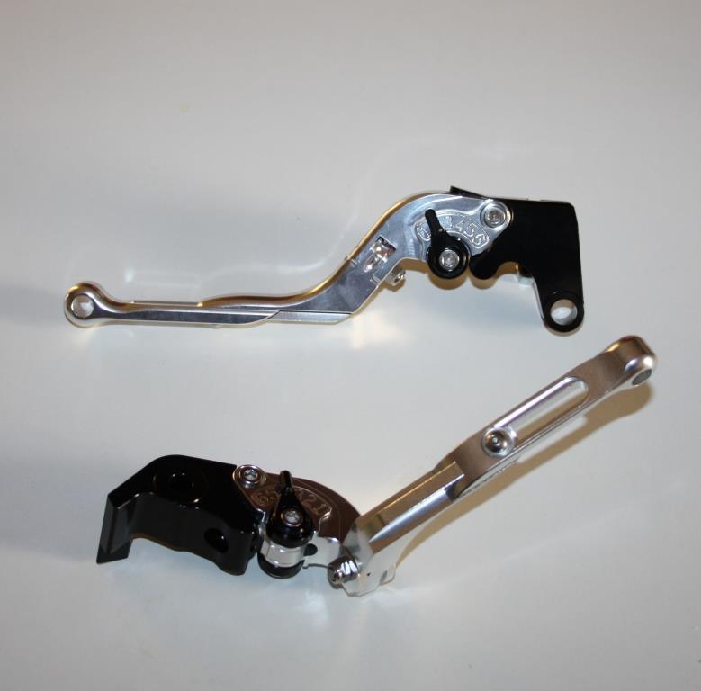 Leviers racing Honda Hornet argent noir pour les sorties circuit et route