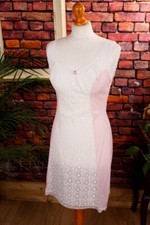 Vintage Orig 70S Nylon Sottoveste Rosa Pizzo Rockabella 40
