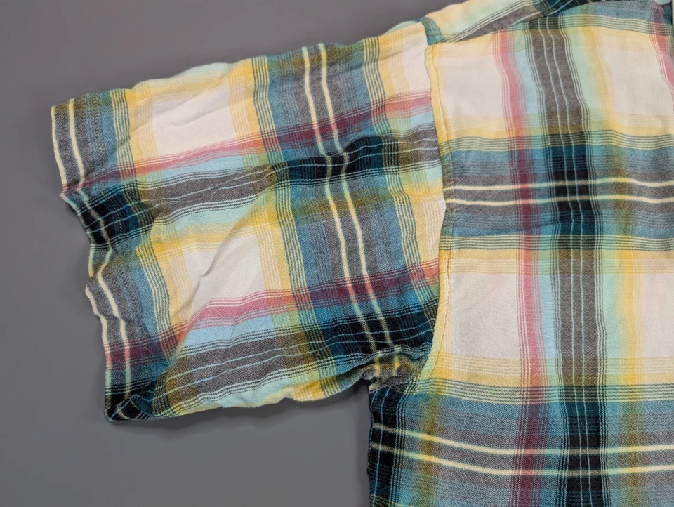 Rip Curl Y2K Button Up Shirt Mens Extra Large Green Check Plaid Ryon Strech - Image 4 of 4