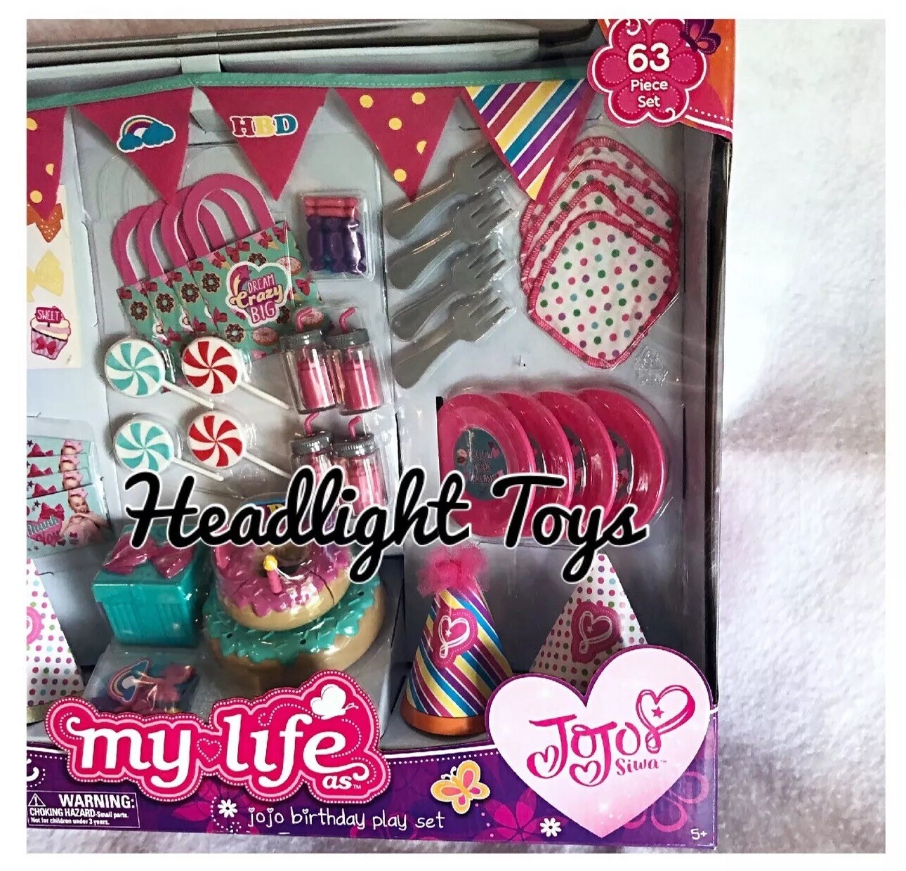 Rare 2017 JoJo Siwa My Life 63Pc Birthday Party Playset 18&rdquo; Dolls American Girl
