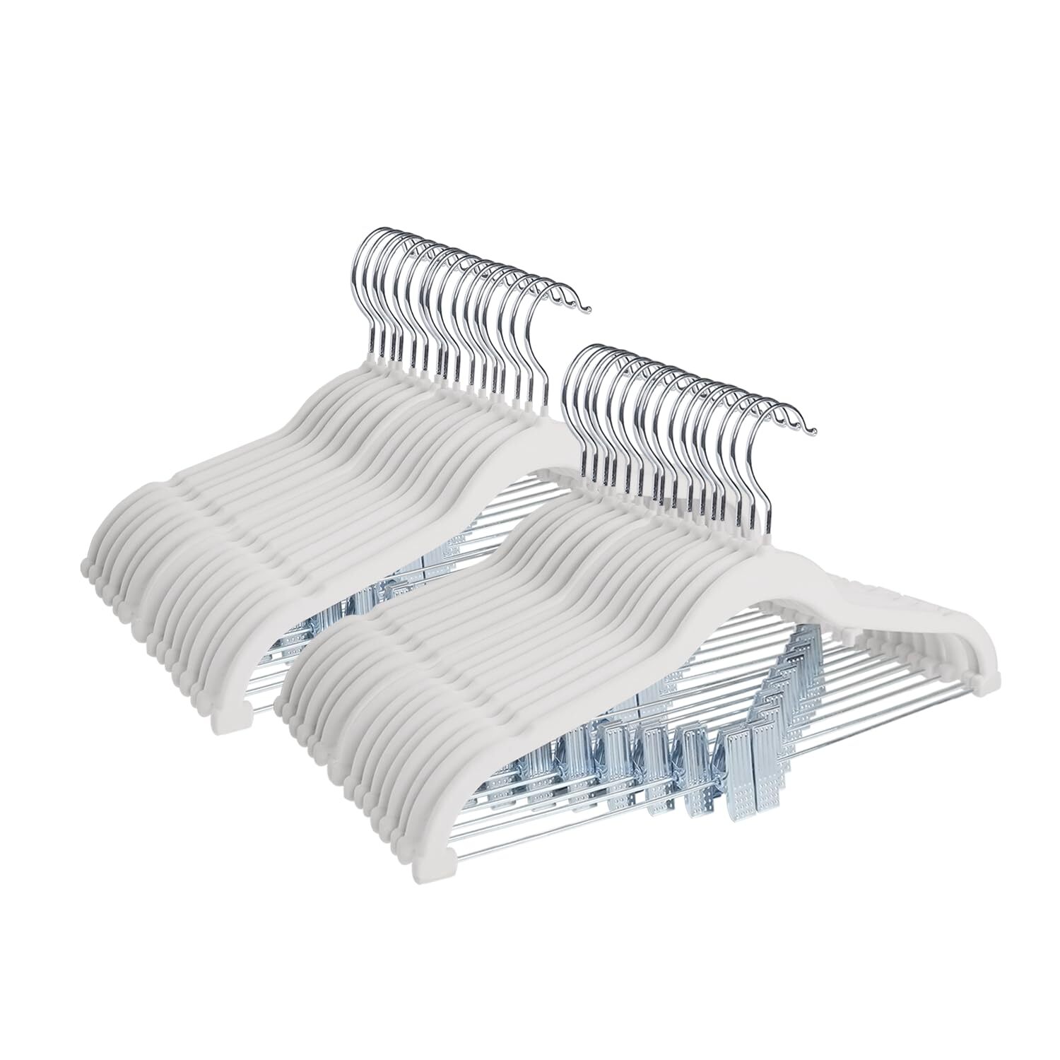 Non-Slip Velvet Skirt & Pants Hangers with Movable Clips for Space Saving Closet Storage-image