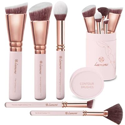 Profi Schminkpinsel Contouring Pinselset Rosegold - Grundierungs Kontur Pinsel