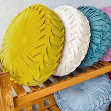 Throw Pillow for Couch Decorative Wheel Round Velvet Cushion for Sofa Bed Chair